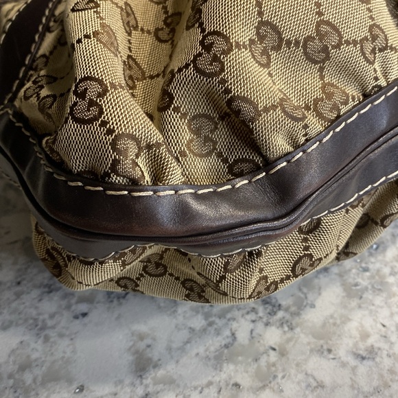 Gucci Queen Medium Hobo Handbag GG Brown Monogram Canvas/Leather - Picture 6 of 14